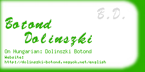 botond dolinszki business card
